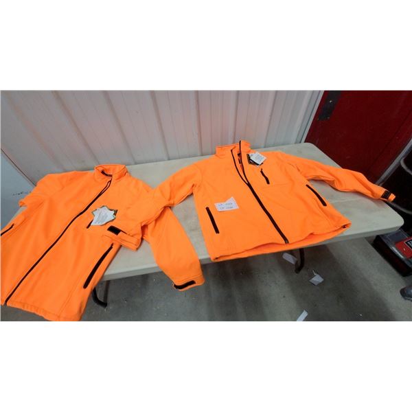 Ice Field Blaze Orange Softshell Hunting Jackets with Gore-Tex, Quantity of 2x Both Med.