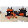 Image 2 : Gormiti Volcanic Mountain Playset with Figures and Radio Shack Red Fox Rider Buggy