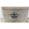 Image 2 : 4-Gallon Stoneware Crock with Blue Crown Logo