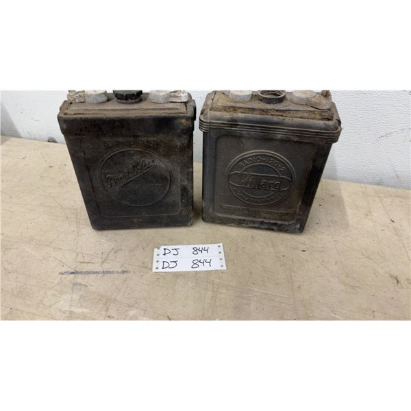 Willard Radio-120-2 and Prest-O-Lite "A" Vintage Hard Rubber Radio Batteries