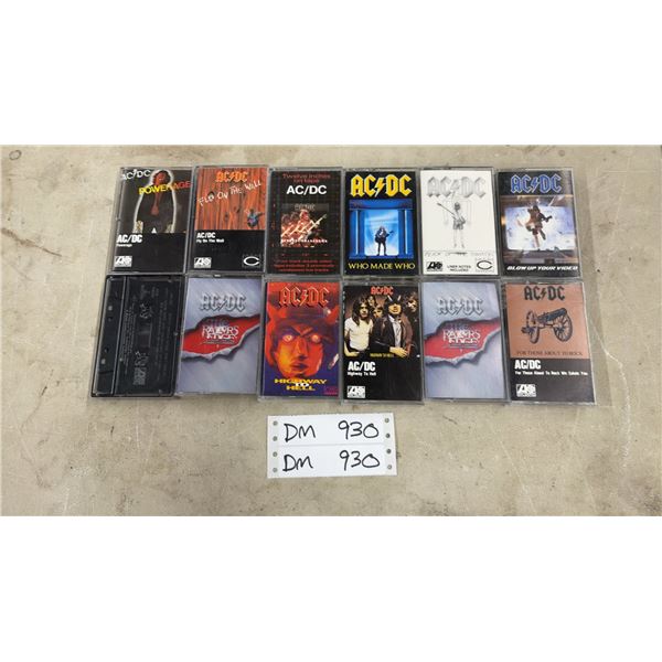 AC/DC Cassette Tape Collection, 12 Tapes Including Highway to Hell and More