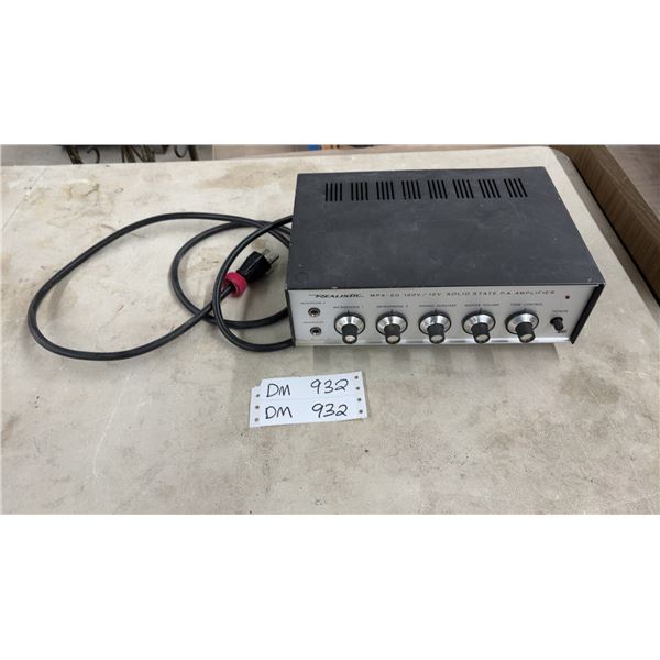 Realistic MPA-20 120V/12V Solid State P.a. Amplifier Model 32-2020B