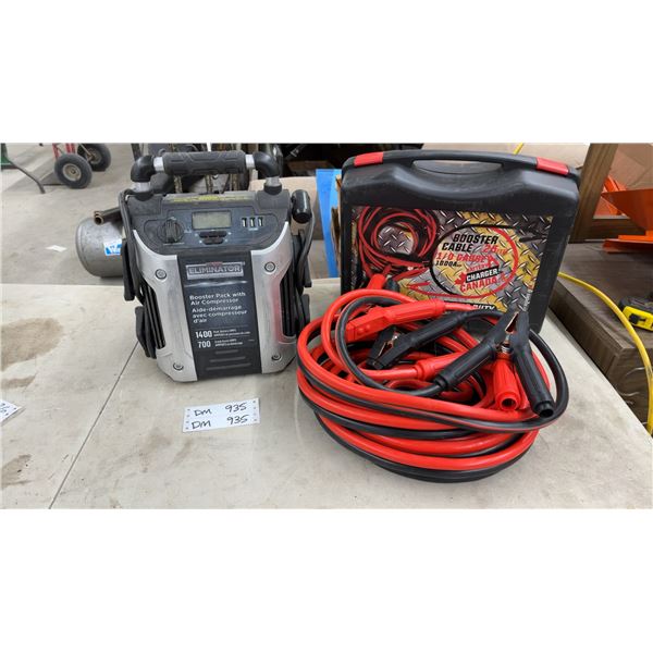 MotoMaster Eliminator 1400A Booster Pack with Air Compressor and 25' 1/0 Gauge 25ft Booster Cables