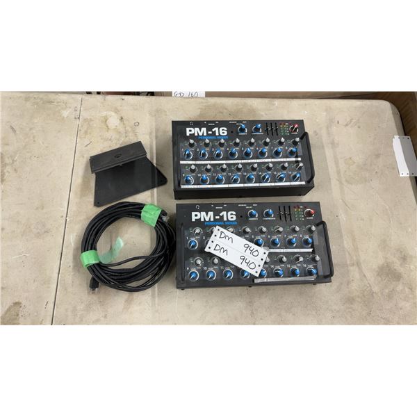 Elite Core PM-16 Personal Mixer Pair with Cable and Mounting Bracket No Power Cord