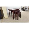 Image 1 : Set of Three Wood Nesting Tables, Largest 20 x 22 x 16"
