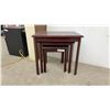 Image 5 : Set of Three Wood Nesting Tables, Largest 20 x 22 x 16"