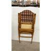 Image 10 : Round Pedestal Side Table with Carved Claw Feet 20 x 24" & Glider Folding Rocker