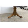 Image 3 : Round Pedestal Side Table with Carved Claw Feet 20 x 24" & Glider Folding Rocker