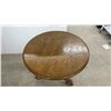Image 5 : Round Pedestal Side Table with Carved Claw Feet 20 x 24" & Glider Folding Rocker
