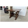 Image 1 : Rustic Pine End Table with Trestle Base by Victoriaville, 20 x 28 x 28"