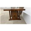 Image 2 : Rustic Pine End Table with Trestle Base by Victoriaville, 20 x 28 x 28"