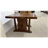 Image 4 : Rustic Pine End Table with Trestle Base by Victoriaville, 20 x 28 x 28"
