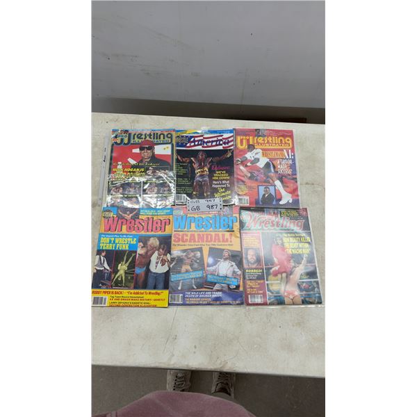 6 Wreslting Magazines- 2 x 1988, 1989, 1992, 1993, & 1995