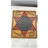 Image 2 : Hop Ching Checkers Wooden Game Board No. 2739 by J. Pressman & Co. with Marbles