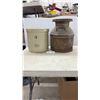 Image 1 : Medalta Stoneware 4-Gallon Crock and Vintage Metal Cream Can