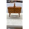 Image 1 : 3-Tier Wooden Accordion Sewing Basket with Legs, Made in Poland