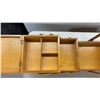Image 4 : 3-Tier Wooden Accordion Sewing Basket with Legs, Made in Poland