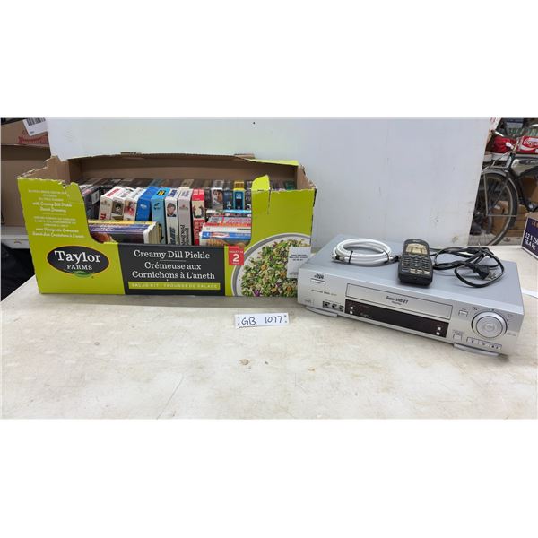 40 VHS Movies & VCR with Remote - Works