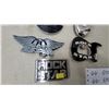 Image 3 : Rock Star and Aerosmith Belt Buckles, Pink Floyd Badge, 5x