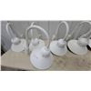 Image 3 : White Gooseneck Barn Light Wall Sconces, Lot of Six