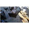 Image 5 : Wicker Patio Furniture Set with Gray Cushions and Floral Throw Pillows, Three Pieces