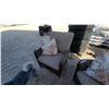 Image 7 : Wicker Patio Furniture Set with Gray Cushions and Floral Throw Pillows, Three Pieces