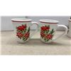 Image 13 : 34 Piecea, Kaf Holiday Stoneware Christmas Poinsettia Dinnerware Set with Mugs and Serving Pieces