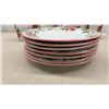 Image 6 : 34 Piecea, Kaf Holiday Stoneware Christmas Poinsettia Dinnerware Set with Mugs and Serving Pieces