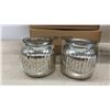 Image 2 : New Casadécor SF-1013S Ribbed Mercury Glass Tealight Holders with Wire Handles, 24 Pieces