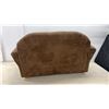 Image 3 : Keet Brown Microsuede Children's Sofa with Wooden Feet