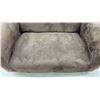Image 4 : Keet Brown Microsuede Children's Sofa with Wooden Feet