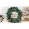 Image 2 : Rustic Wood Christmas Trees,Tallest 50", Faux Pine Wreath, and Decorative Candy Canes