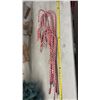 Image 3 : Rustic Wood Christmas Trees,Tallest 50", Faux Pine Wreath, and Decorative Candy Canes