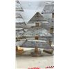 Image 4 : Rustic Wood Christmas Trees,Tallest 50", Faux Pine Wreath, and Decorative Candy Canes