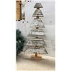 Image 5 : Rustic Wood Christmas Trees,Tallest 50", Faux Pine Wreath, and Decorative Candy Canes