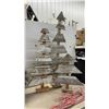 Image 7 : Rustic Wood Christmas Trees,Tallest 50", Faux Pine Wreath, and Decorative Candy Canes