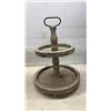 Image 4 : Two-Tier Rustic Wood Serving Trays with Metal Handles, Set of Two