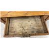 Image 5 : Antique Oak Single-Drawer Writing Desk with Turned Legs and Brass Pull, 29 x 47 x 22 1/2"