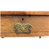 Image 7 : Antique Oak Single-Drawer Writing Desk with Turned Legs and Brass Pull, 29 x 47 x 22 1/2"