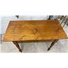 Image 8 : Antique Oak Single-Drawer Writing Desk with Turned Legs and Brass Pull, 29 x 47 x 22 1/2"