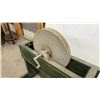 Image 3 : Antique Hand-Crank Grinding Stone with Green Painted Wooden Stand 32 x 35 and Extra Stone