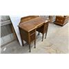 Image 2 : Vintage Walnut Kneehole Writing Desk with Gallery Back and Four Drawers 38 x 36 x 17