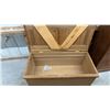 Image 4 : Antique Pine Blanket Chest with Geometric Parquetry Inlay Top, Lock and Key 45 x 23 x 21