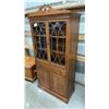 Image 1 : Georgian Style Mahogany Bookcase Cabinet with Fretwork Glass Doors and Pediment 16 x 32 x 71
