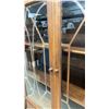 Image 3 : Georgian Style Mahogany Bookcase Cabinet with Fretwork Glass Doors and Pediment 16 x 32 x 71