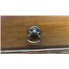 Image 6 : Georgian Style Mahogany Bookcase Cabinet with Fretwork Glass Doors and Pediment 16 x 32 x 71