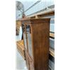 Image 7 : Georgian Style Mahogany Bookcase Cabinet with Fretwork Glass Doors and Pediment 16 x 32 x 71