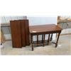 Image 1 : Antique Walnut Expandable Swing Leg Dining Table with 3 Leaves 40 x 22 x 31