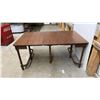 Image 6 : Antique Walnut Expandable Swing Leg Dining Table with 3 Leaves 40 x 22 x 31