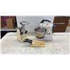 Image 1 : Sunbeam Mixmaster Stand Mixer with Attachments, Meat Grinder, and Knife Set